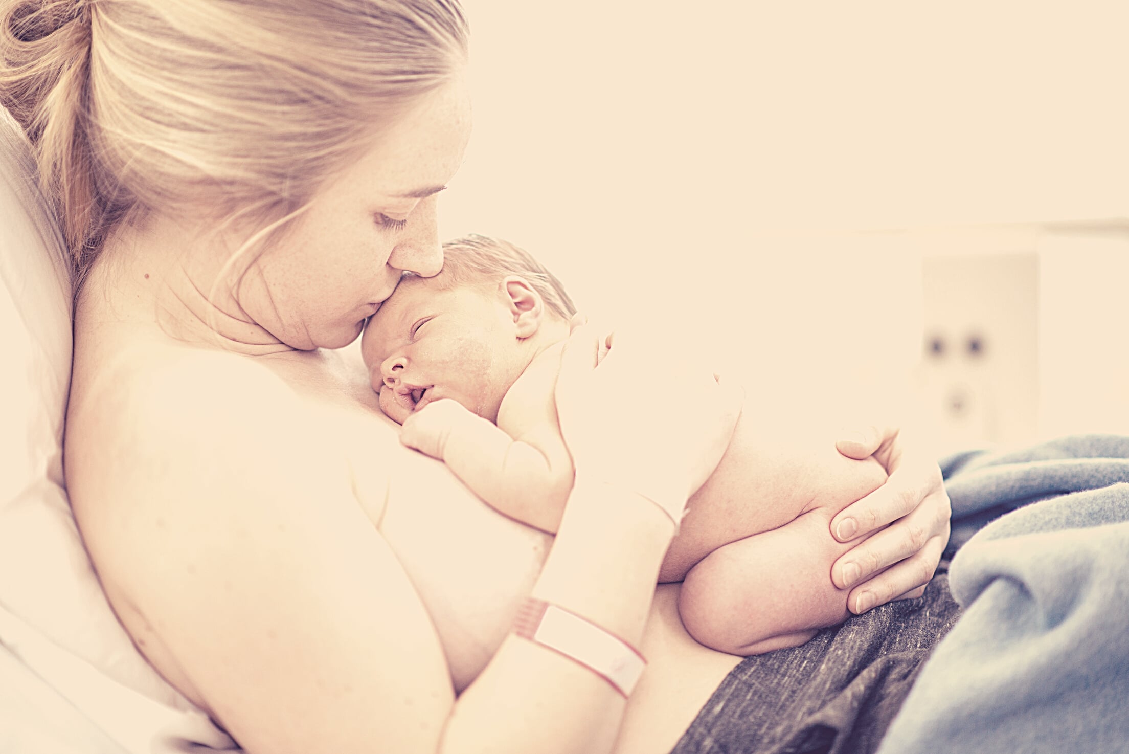 Mother and newborn in hospital